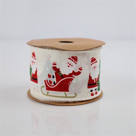 Traka Santa&Gifts 63mm/10m bijela