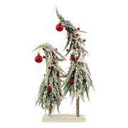 Bor na drvenom postolju s kuglicom h36/32cm x2kom zasnježen