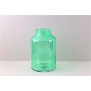 Staklo vaza h26d17cm zelena šlif