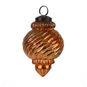 Staklena kuglica antik luster 7x9cm staro zlato