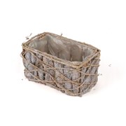 Košara četvrtasta kora/pruće 19x11x9cm bijeljena S