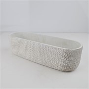 Cement posuda oval 38x13xh11cm bijela
