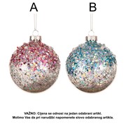 Staklene kuglice 8cm 3kom 2ass plava/roza