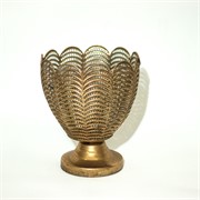 Metalna posuda na nogu 21x21cm h24cm zlatna