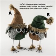 Sova s kapicom 17x13xh42cm 2ass