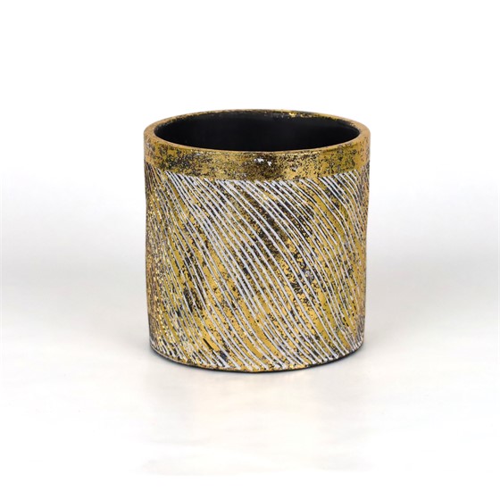 Cement posuda okrugla d14,5xh14cm zlatna