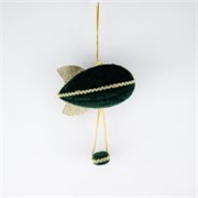 Ukras za bor cepelin 7x14cm h15cm zelena