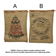 Vreća od jute božićni uzorak 35x50cm natur 2ass