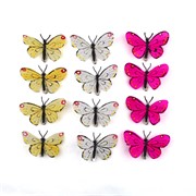 Leptiri 8xh5cm x12kom bijela/krem/roza