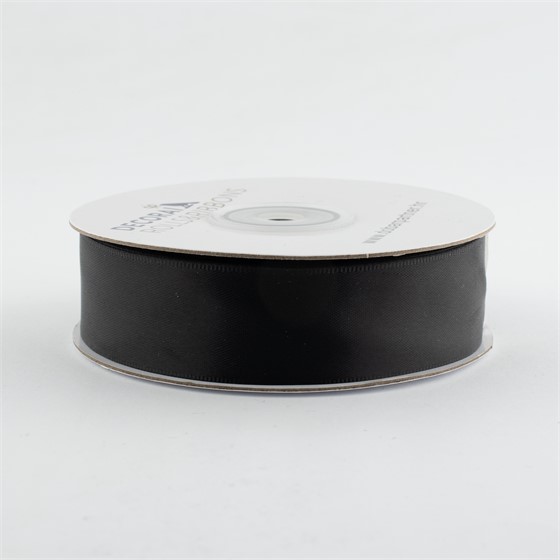 Traka saten 25mm/25m premium crna 030