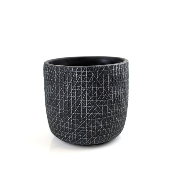 Cement posuda okrugla 13,5xh13cm crna
