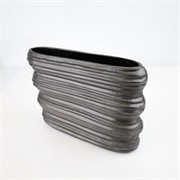 Vaza metalna 32x8xh24cm antik olovno siva