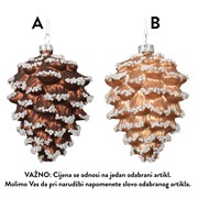 Staklene kuglice češeri h12 d8cm 2ass smeđa/zlatna
