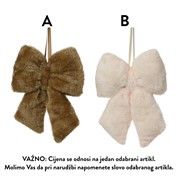 Mašna umjetno krzno 17x5xh23cm 2ass smeda/krem