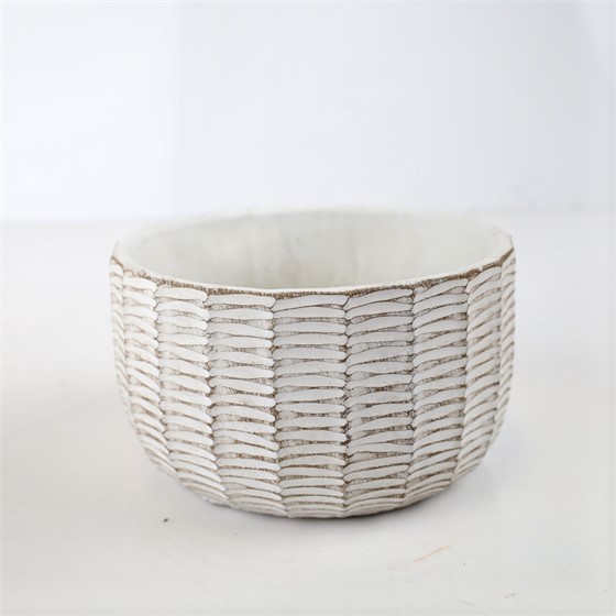 Cement posuda okrugla 17xh10cm bijela