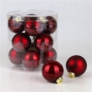 Staklene kuglice 6cm/12kom - bordo P/M
