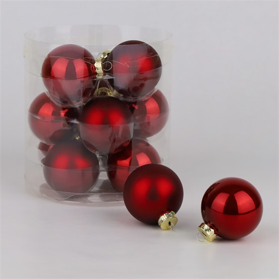 Staklene kuglice 6cm/12kom - bordo P/M