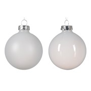Staklene kuglice 6cm x6kom winter white transparent S/M