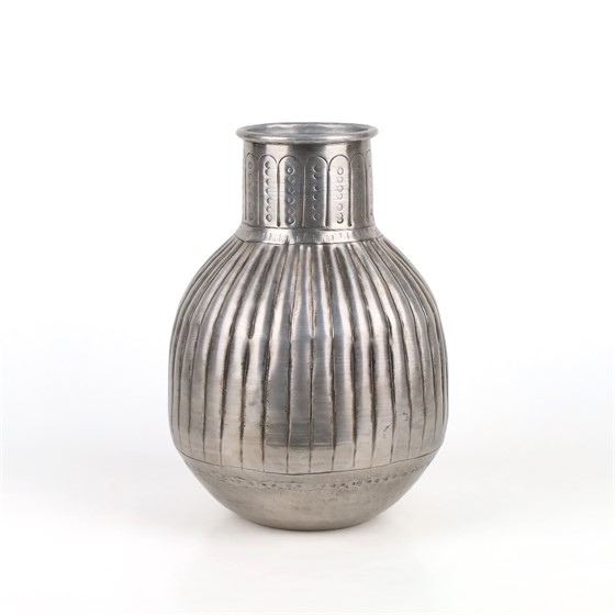 Vaza metalna h30cm d22cm antik srebrna