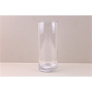 Staklo vaza cilindar h25d10cm šlif