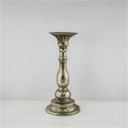 Svijećnjak metalni 13,5x13,5x30cm srebrna