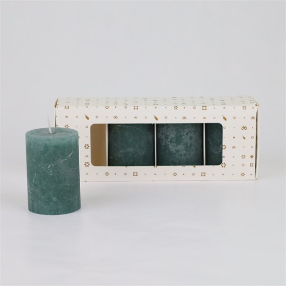 Svijeća frost 5xh7,5cm, 4kom - lovor zelena