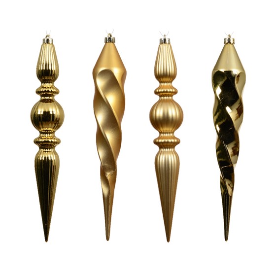 Ukras za bor plastični h30cm d5cm x4kom zlatna