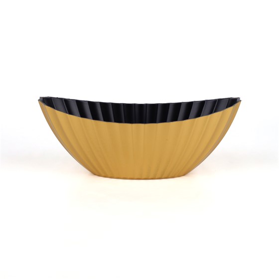 Posuda plastika lađa rebrasta 28x11,5xh11cm zlatna