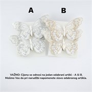 Leptir na štipaljci 0,5x18cm h12cm x2kom glitter/bijela 2ass