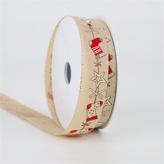 Traka božićna 25m/18m natur 71