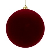 Plastična kugla 20cm flok- bordo