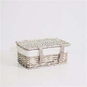 Košara s poklopcem četvrtasta 36x25/h13cm natur wash