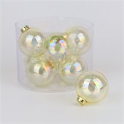 Staklene kuglice 8cm/8kom - zlatna transp.iris