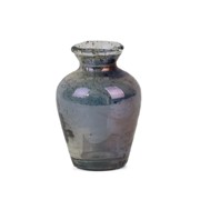 Staklo vaza amfora h10cm d7cm siva