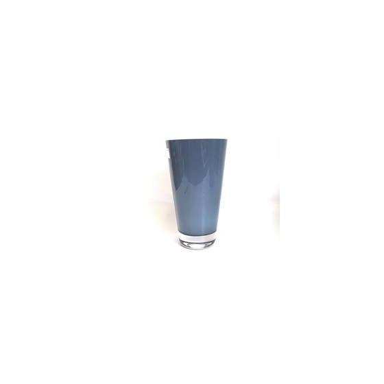 Staklo vaza konus h25d14cm opal/t.plava