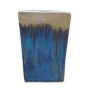 Keramička posuda glazirana četvrtasta h35 d24cm plava s preljevom