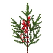 Grana bora s crvenim bobicama zasnježena 62cm