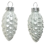 Staklene kuglice češeri h6d2,5cm x12kom bijela S/M