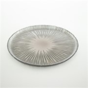 Staklo tanjur uzorak 21cm transparent crnosrebrna