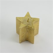 Svijeća metalik zvijezda 7x7,5cm - sv.zlatna