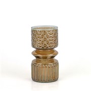 Staklo vaza diamond&lines h20cm d10,5cm sjaj smeđa