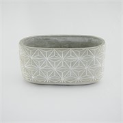 Cement posuda oval 23x12x12cm geometrijski uzorak