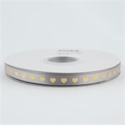 Traka saten zlatna srca 10mm/36,5m siva