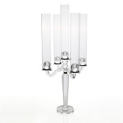 Svijećnjak kristal x5 svijeća sa cilindrima h72 d32cm