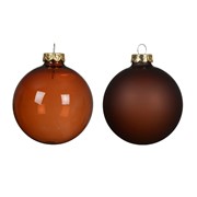 Staklene kuglice 8cm x4kom smeđa transparent S/M