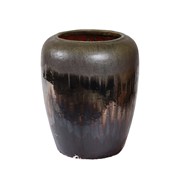 Keramička posuda glazirana h52 d42cm siva s preljevom