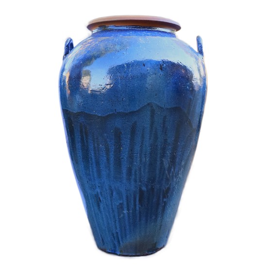 Keramička posuda - ćup s ručkama glaziran h102 d66cm plava