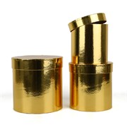 Poklon kutija okrugla x3 zlatna 20/20, 18/18, 15/15cm