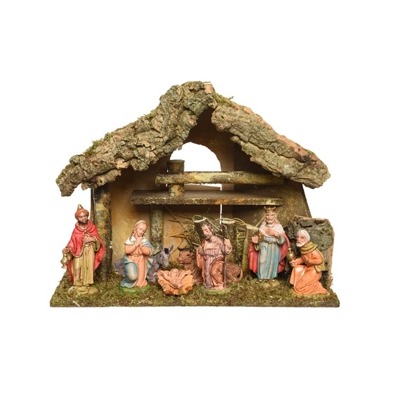 MDF kuća 8 figura/12cm 38x18xh29cm multicolor