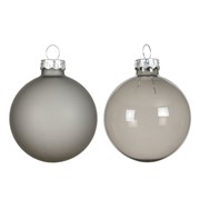 Staklene kuglice 6cm x6kom siva transparent S/M